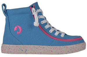 Blue/Pink Speckle BILLY Classic Lace High Tops -Shoekid.ca