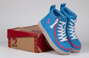 Blue/Pink Speckle BILLY Classic Lace High Tops -Shoekid.ca