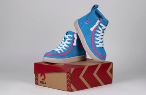 Blue/Pink Speckle BILLY Classic Lace High Tops -Shoekid.ca