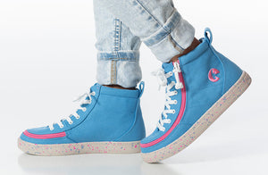 Blue/Pink Speckle BILLY Classic Lace High Tops -Shoekid.ca