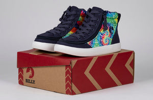 Navy Tie Dye BILLY Street High Tops -Shoekid.ca