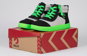 Black/Green BILLY Street Short Wrap High Tops -Shoekid.ca