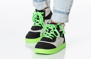 Black/Green BILLY Street Short Wrap High Tops -Shoekid.ca