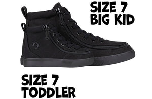 Black to the Floor Canvas BILLY Classic Lace High Tops -Shoekid.ca