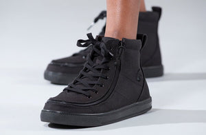 Black to the Floor Canvas BILLY Classic Lace High Tops -Shoekid.ca