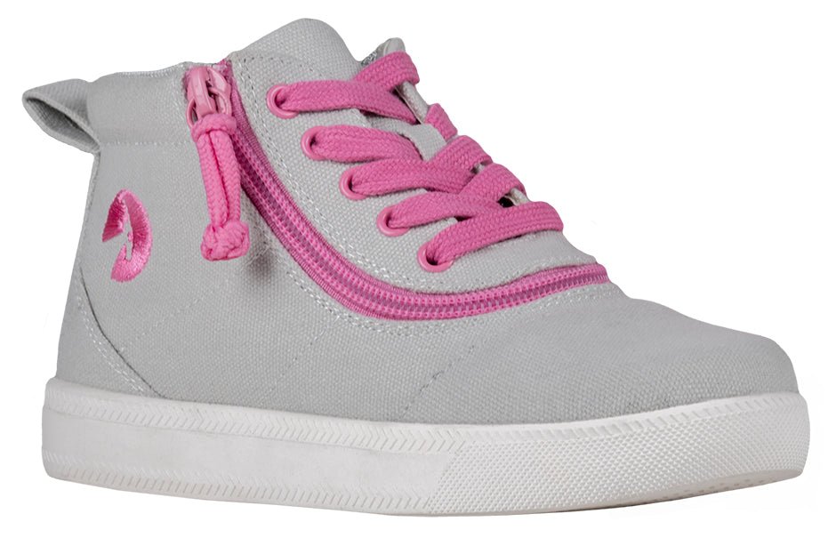 Grey/Pink BILLY D|R Short Wrap High Tops -Shoekid.ca