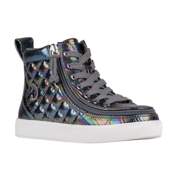 Billy Kids Rose Quilt Classic Lace Kids High Top Adaptable Sneaker (EasyOn) - ShoeKid.ca