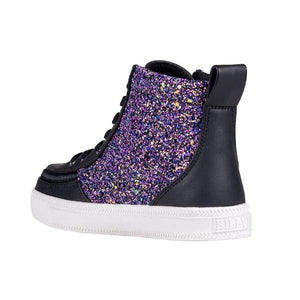 Billy Fuchsia Glitz Classic Lace Kids High Top Adaptable Sneaker (EasyOn) - ShoeKid.ca