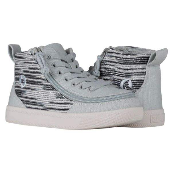 Billy Silver Classic Kids High Top Adaptive Sneaker (EasyOn) - ShoeKid.ca