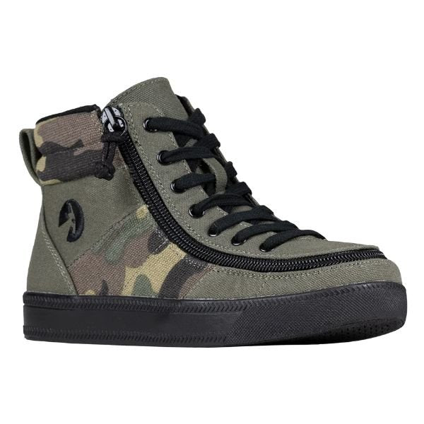 Billy Street Olive Camo Kids High Top Adaptive Sneaker (Easy On) - ShoeKid.ca